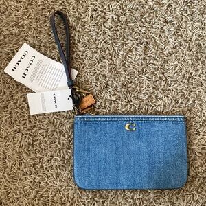 Coach denim small wristlet